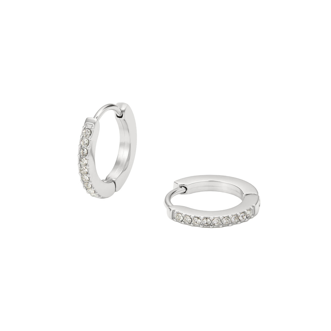 SK Trinket Tennis Huggie Earrings 13mm Small Hoop Style