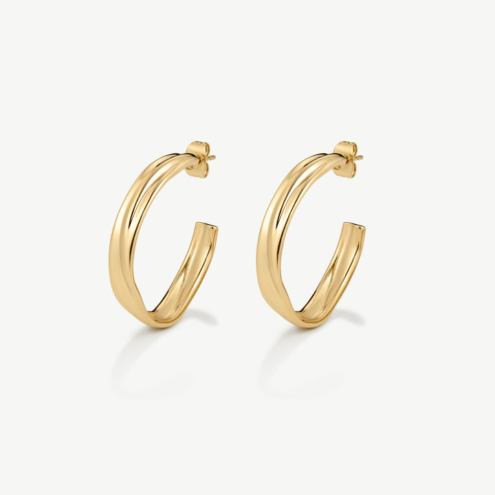 D.Louise Molten Medium Hoops Gold - Mococo
