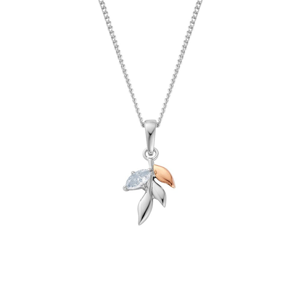 Royal Clogau® Sterling Silver Leaf Pendant with Topaz - MococoClogau3SROY9735051537003649Necklaces