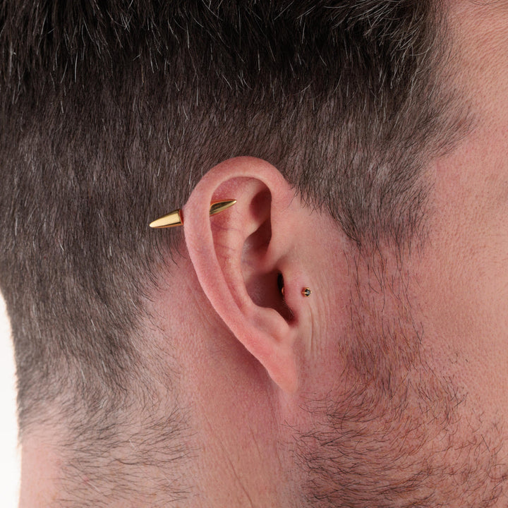 Scream Pretty Gold and Black Stone Single Flat Back Earrings image 3