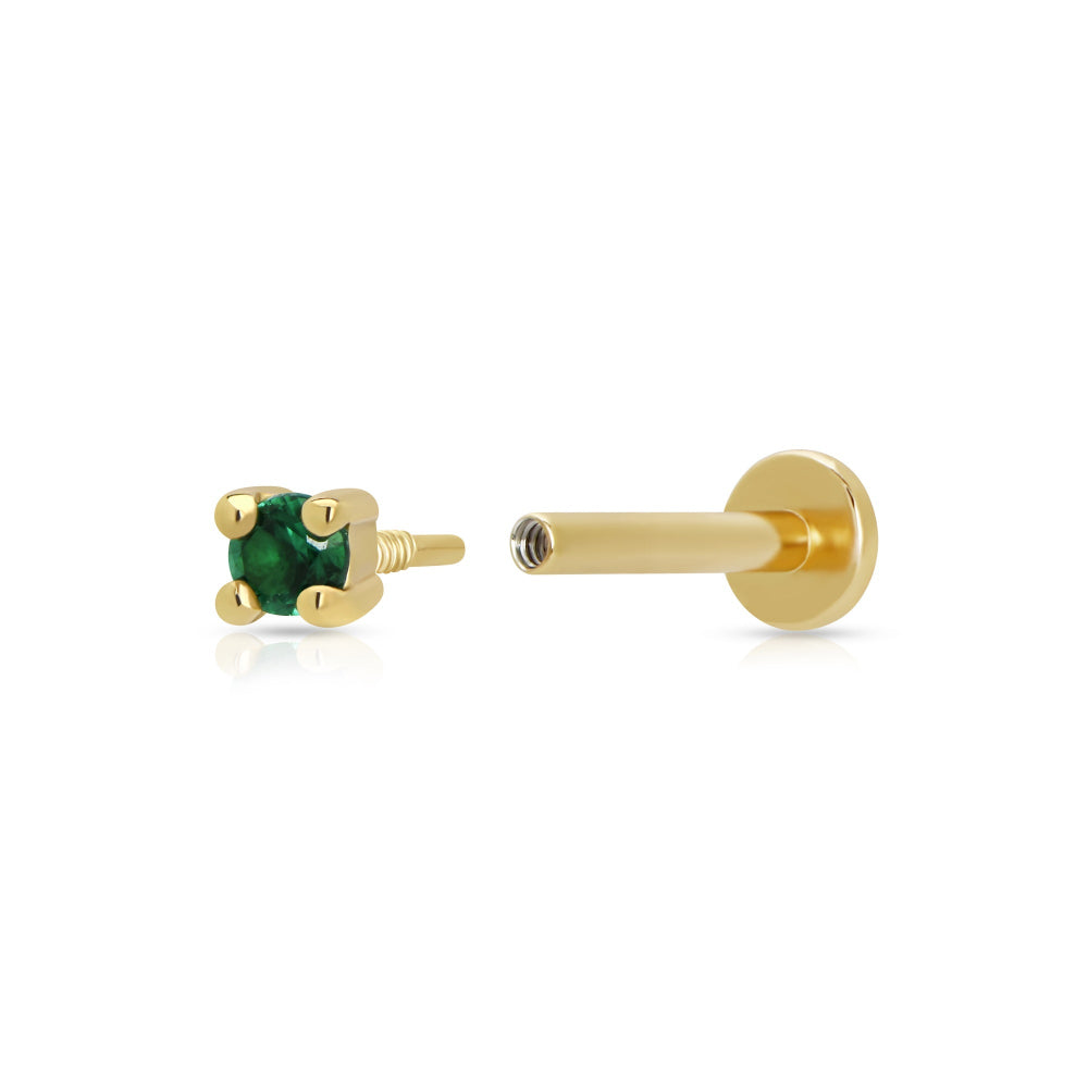 Scream Pretty Gold and Green Stone Single Flat Back Earrings image 1