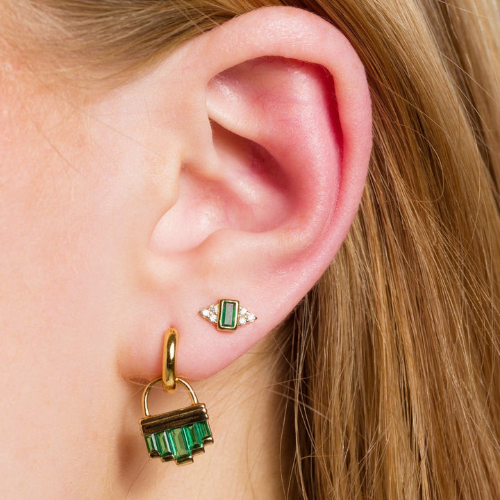 Scream Pretty Gold and Silver Audrey Stud with Stones Earrings image 2