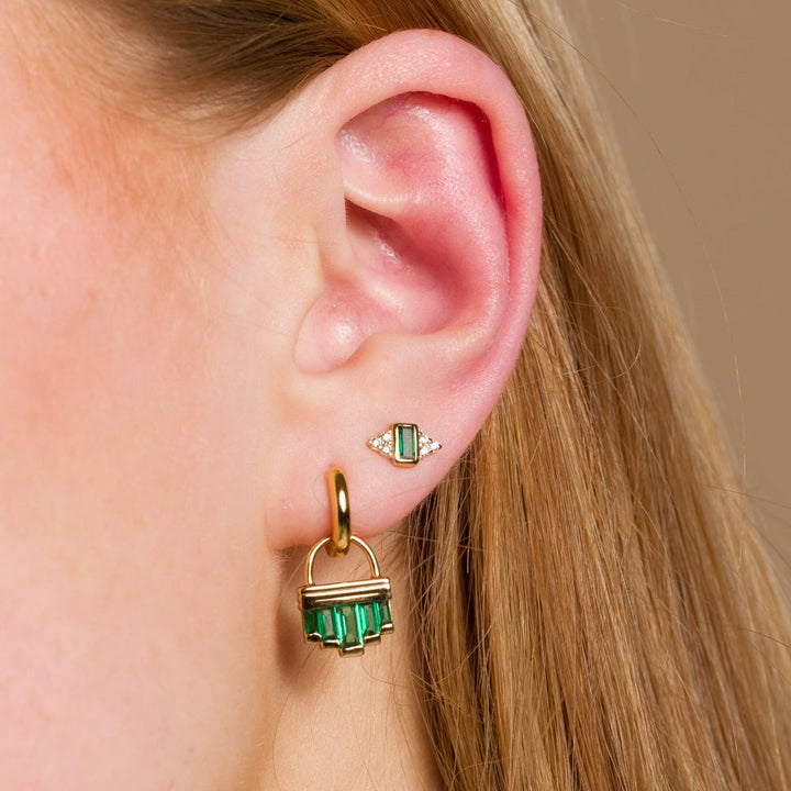 Scream Pretty Gold and Silver Audrey Stud with Stones Earrings image 3