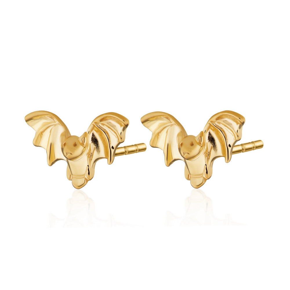 Scream Pretty Gold and Silver Bat Stud Earrings image 1