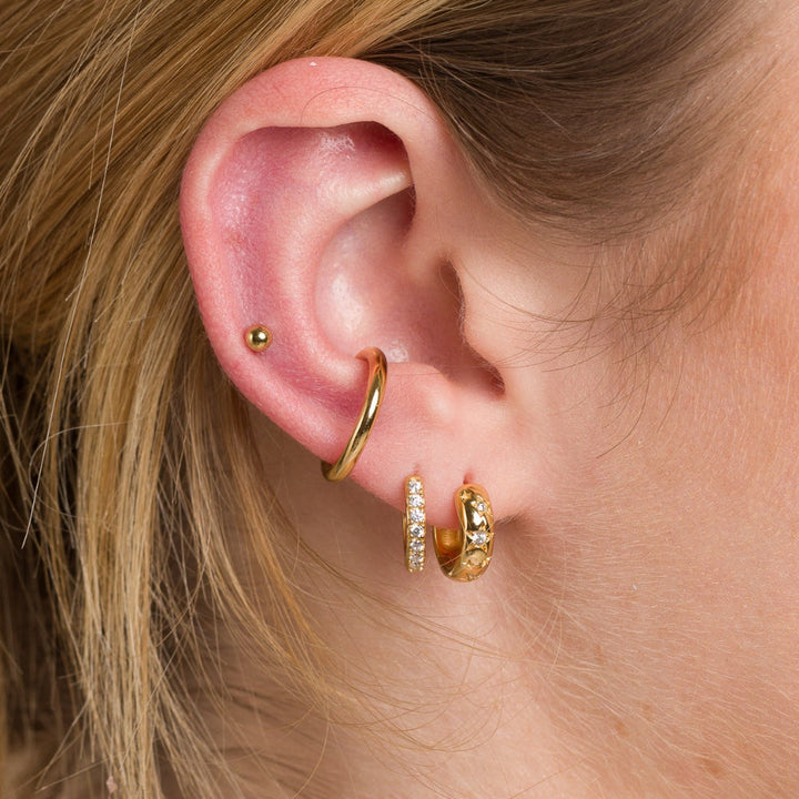 Scream Pretty Gold and Silver Celestial Chunky Huggie Hoop Earrings image 4