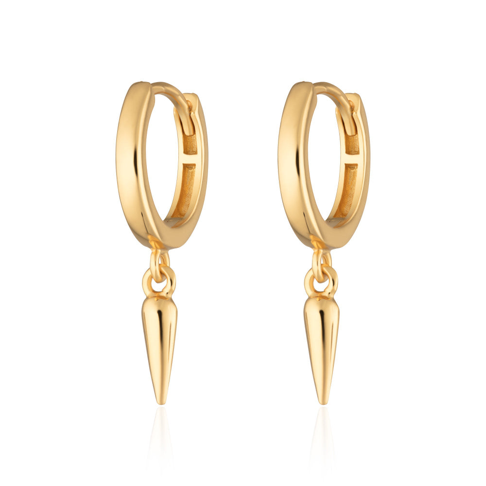 Scream Pretty Gold and Silver Claw Charm Hoop Earrings image
