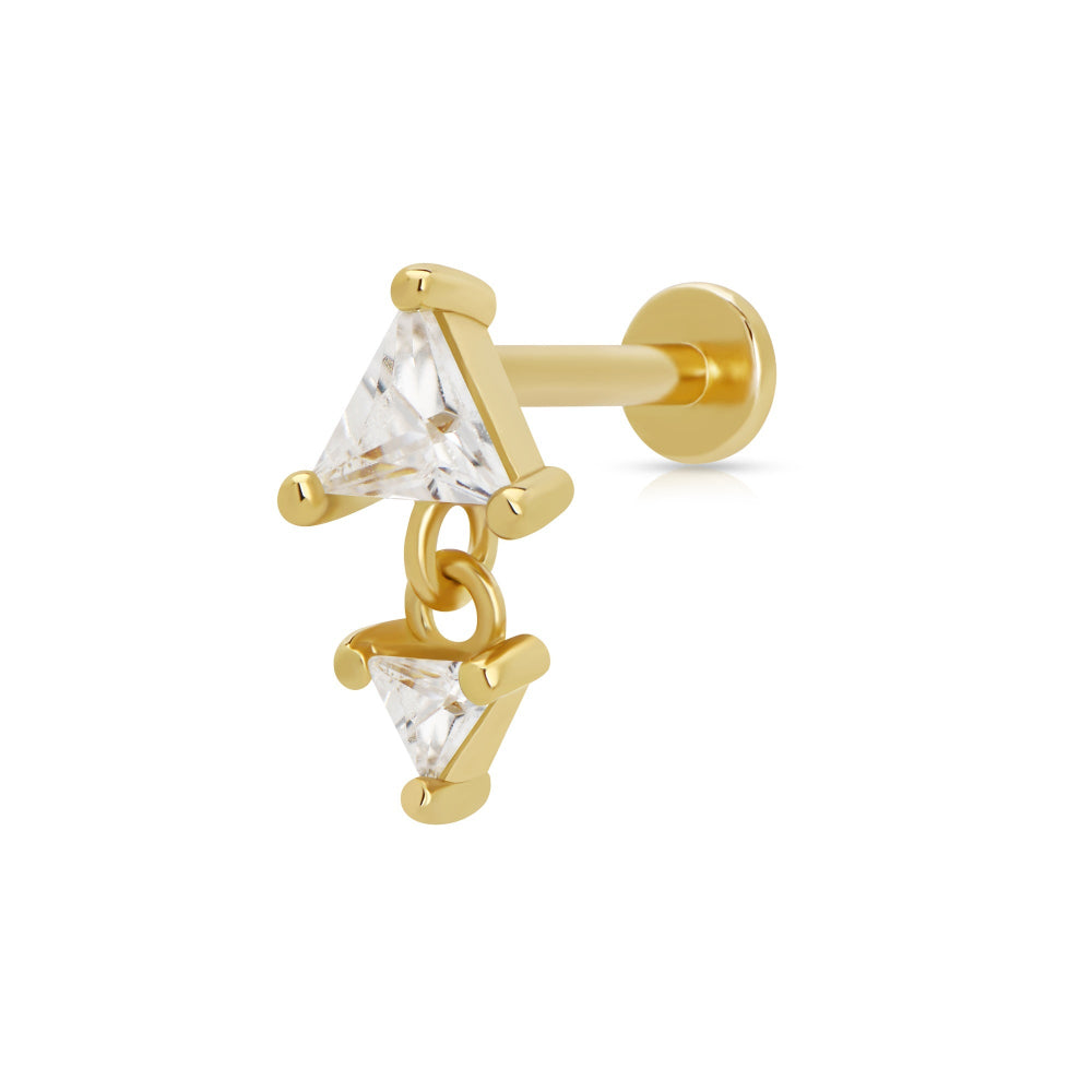 Scream Pretty Gold and Silver Diamond Drop Single Flat Back Earrings image 1