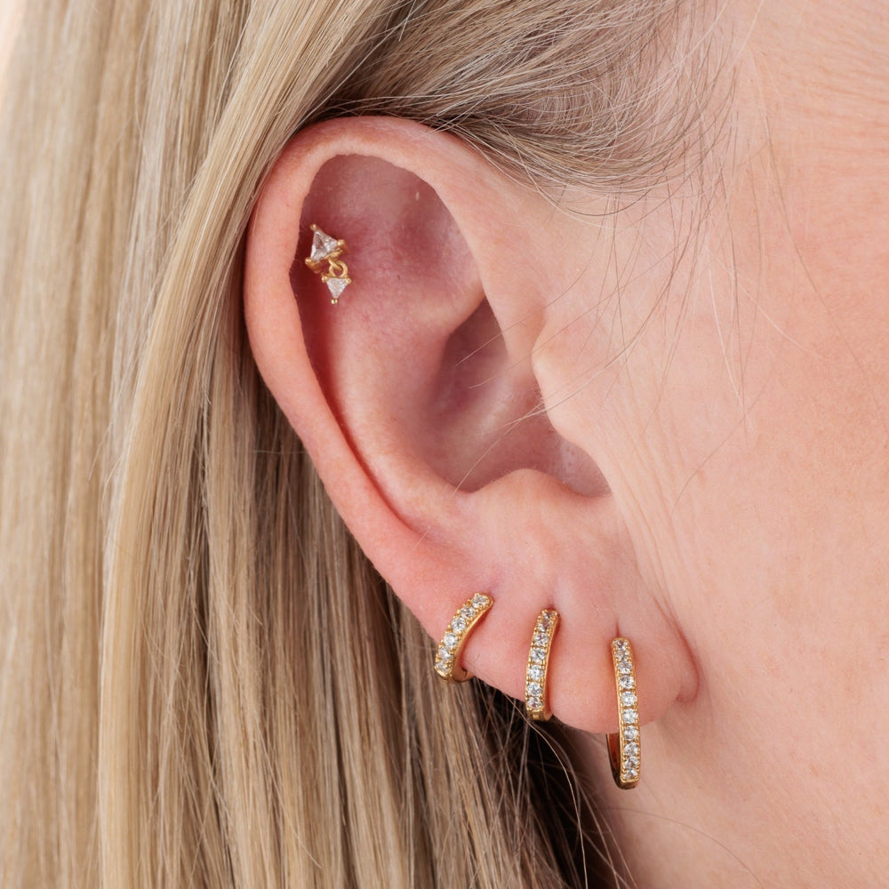 Scream Pretty Gold and Silver Diamond Drop Single Flat Back Earrings image 4