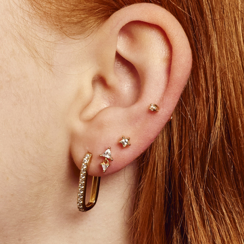 Scream Pretty Gold and Silver Diamond Drop Single Flat Back Earrings image 5