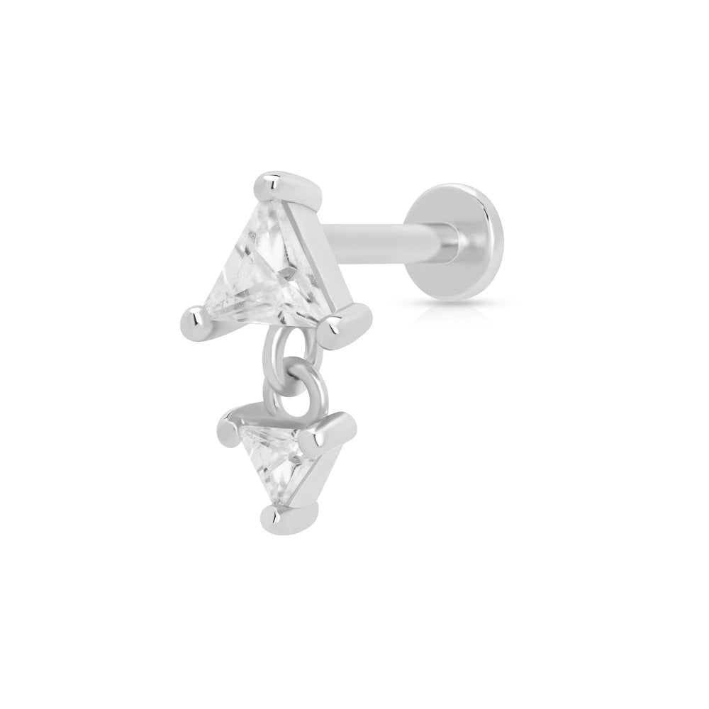 Scream Pretty Gold and Silver Diamond Drop Single Flat Back Earrings image