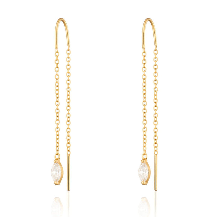 Scream Pretty Gold and Silver Droplet Crystal Threader Earrings image