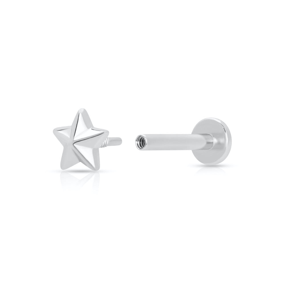 Scream Pretty Gold and Silver Faceted Star Single Flat Back Earrings image 2