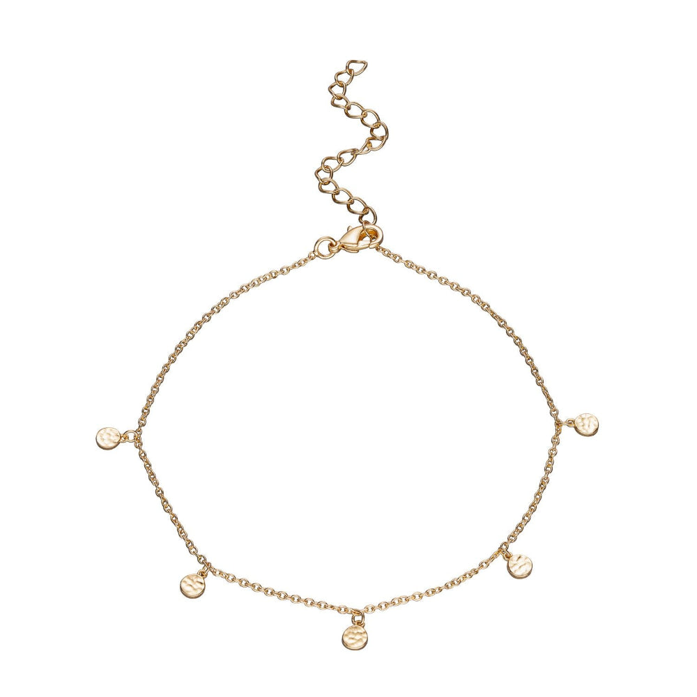 Scream Pretty Gold and Silver Hammered Discs Anklet image 1