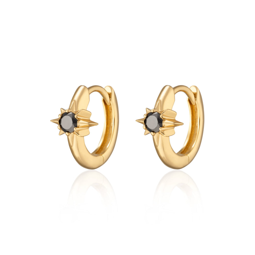 Scream Pretty Gold and Silver Large Star Huggie Earrings image