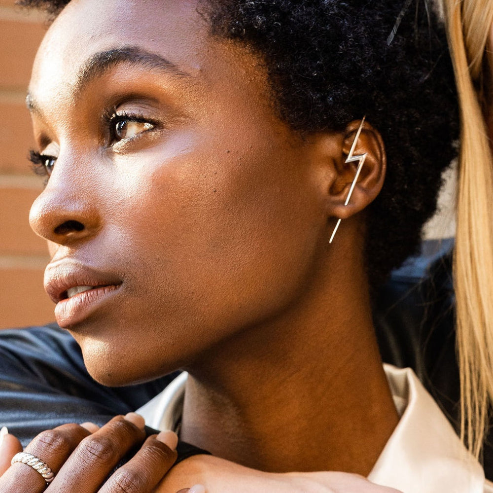 Scream Pretty Gold and Silver Lightning Bolt Ear Crawler image 2