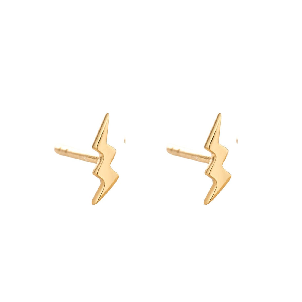 Scream Pretty Gold and Silver Lightning Stud Earrings image