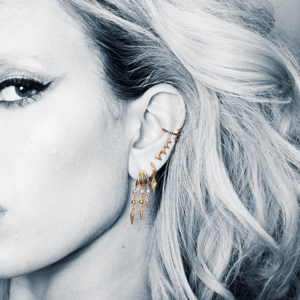 Scream Pretty Gold and Silver Rebel Ear Climber Earrings image 5
