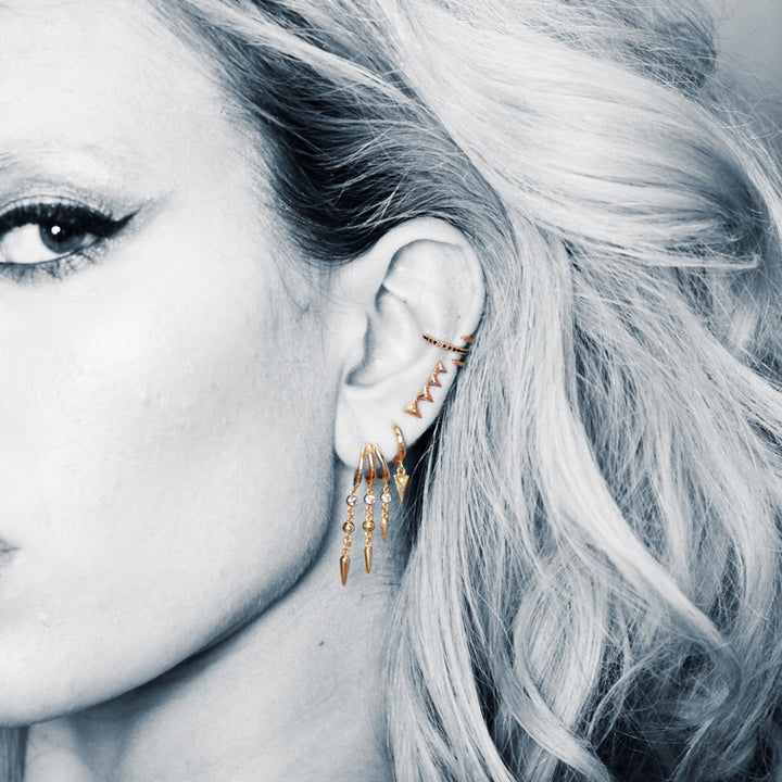 Scream Pretty Gold and Silver Rebel Ear Climber Earrings image 5