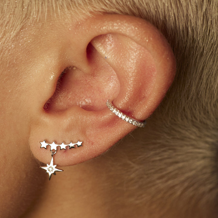 Scream Pretty Gold and Silver Slim Sparkling Single Ear Cuff image 2