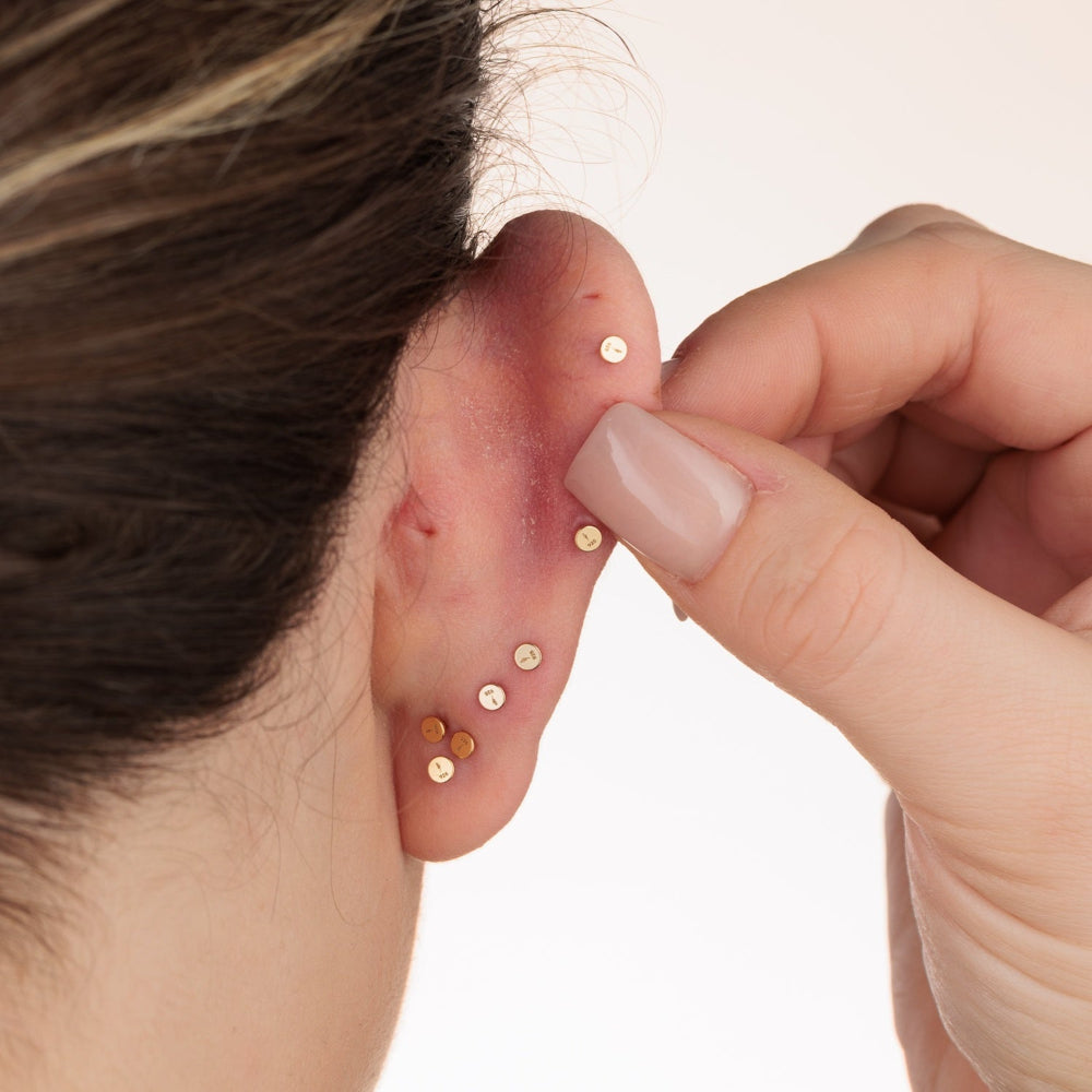 Scream Pretty Gold and Silver Sparkling Moon Single Flat Back Earrings image 6