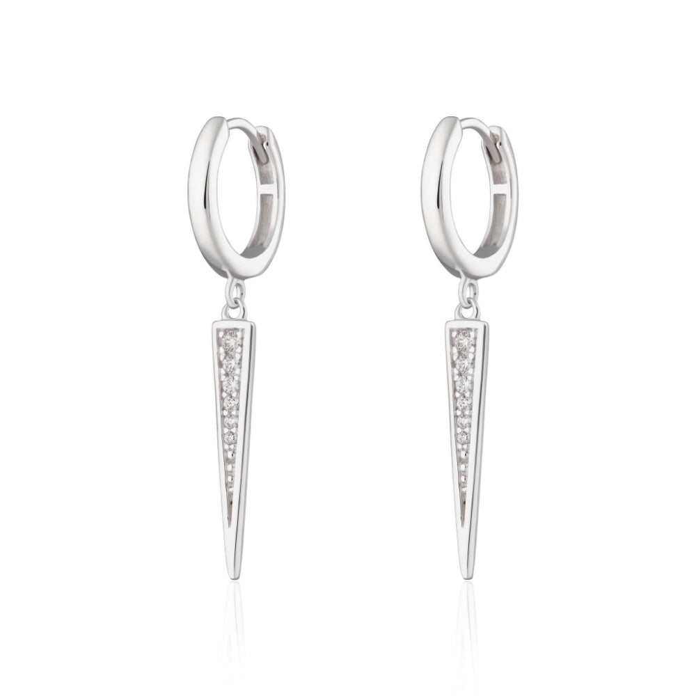Scream Pretty Gold and Silver Sparkling Spike Hoop Earrings image