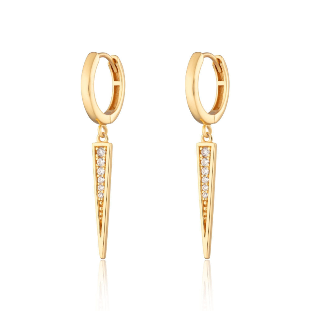 Scream Pretty Gold and Silver Sparkling Spike Hoop Earrings image 1