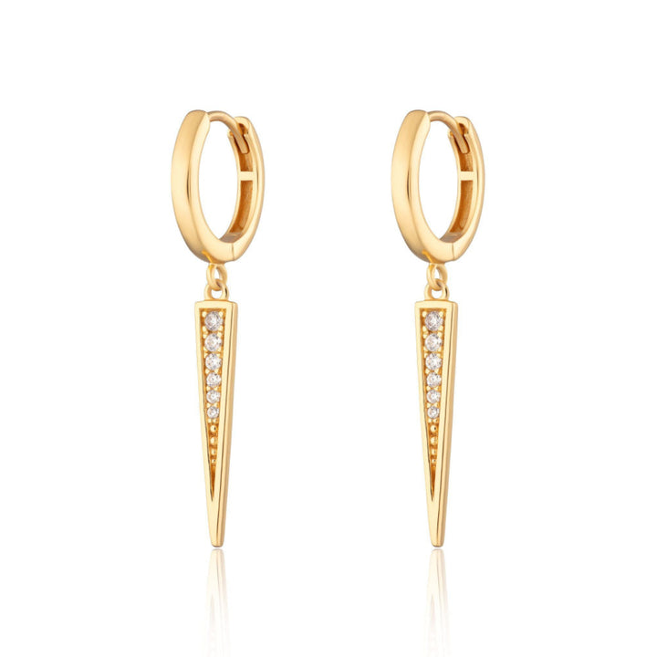 Scream Pretty Gold and Silver Sparkling Spike Hoop Earrings image 1