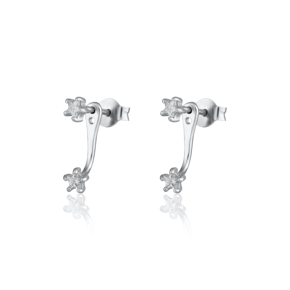 Scream Pretty Gold and Silver Sparkling Star Ear Jacket Stud Earrings image 1