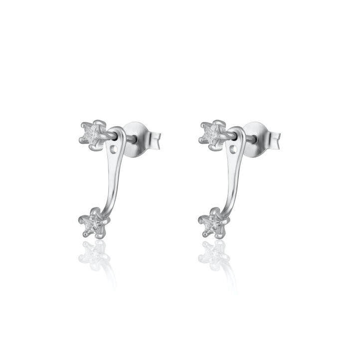 Scream Pretty Gold and Silver Sparkling Star Ear Jacket Stud Earrings image 1
