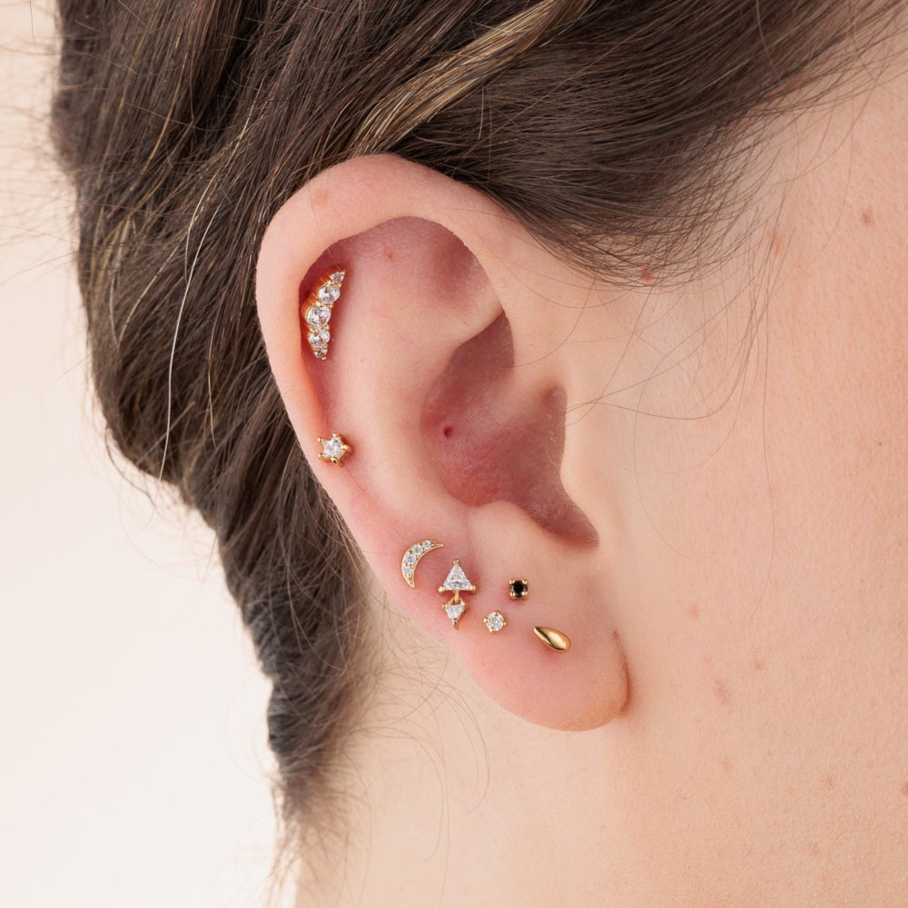 Scream Pretty Gold and Silver Sparkling Star Single Flat Back Earrings image 3