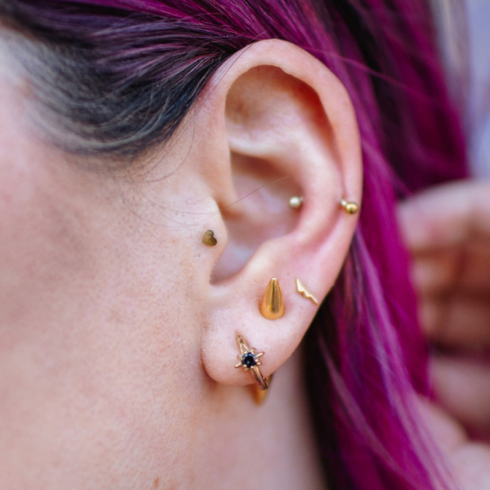 Scream Pretty Gold and Silver Spike Double Sided Stud Single Earrings image 3