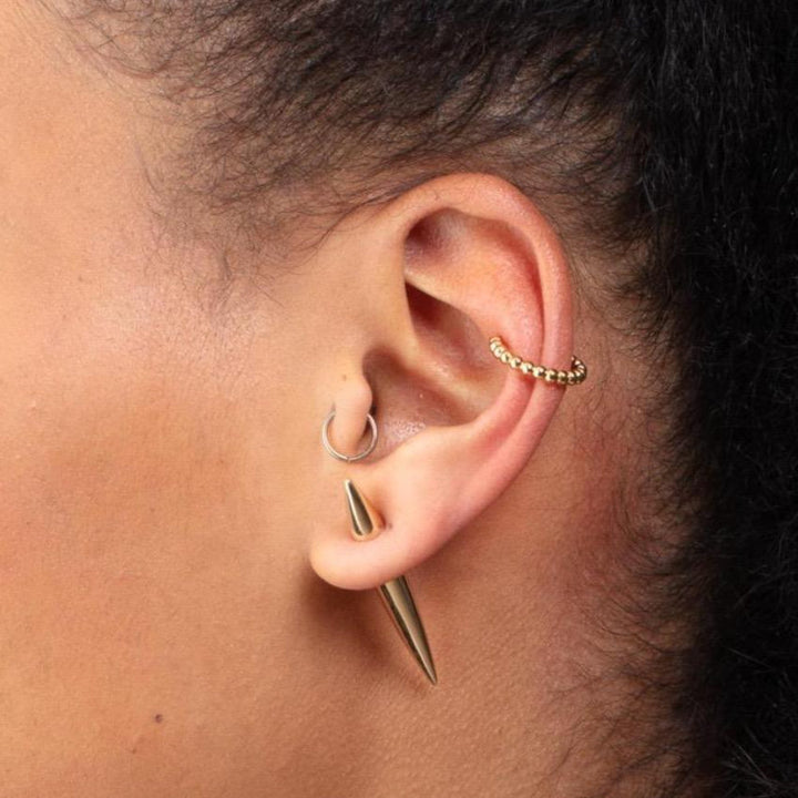Scream Pretty Gold and Silver Spike Double Sided Stud Single Earrings image 4