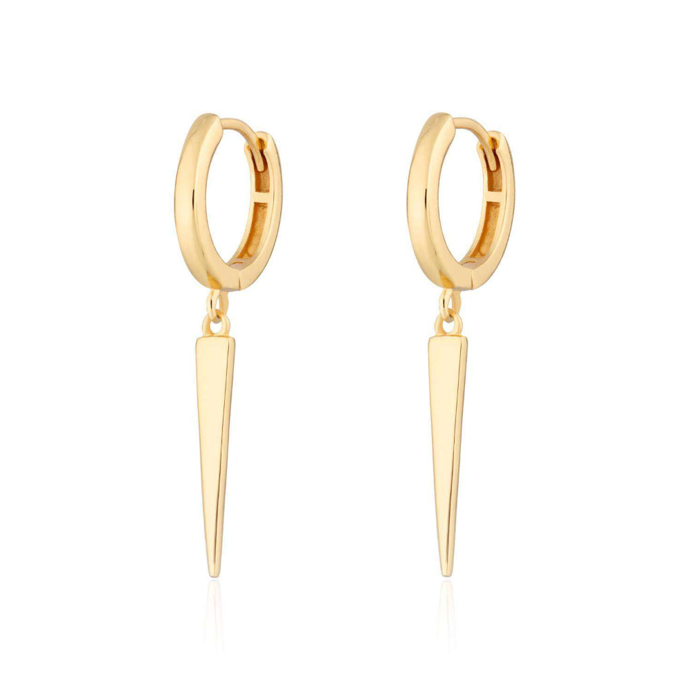 Scream Pretty Gold and Silver Spike Hoop Earrings image 1