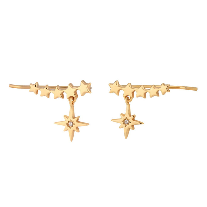Scream Pretty Gold and Silver Starburst Ear Climber Earrings image