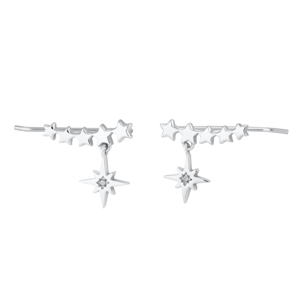 Scream Pretty Gold and Silver Starburst Ear Climber Earrings image 1