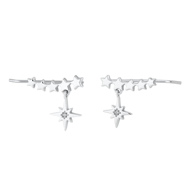 Scream Pretty Gold and Silver Starburst Ear Climber Earrings image 1