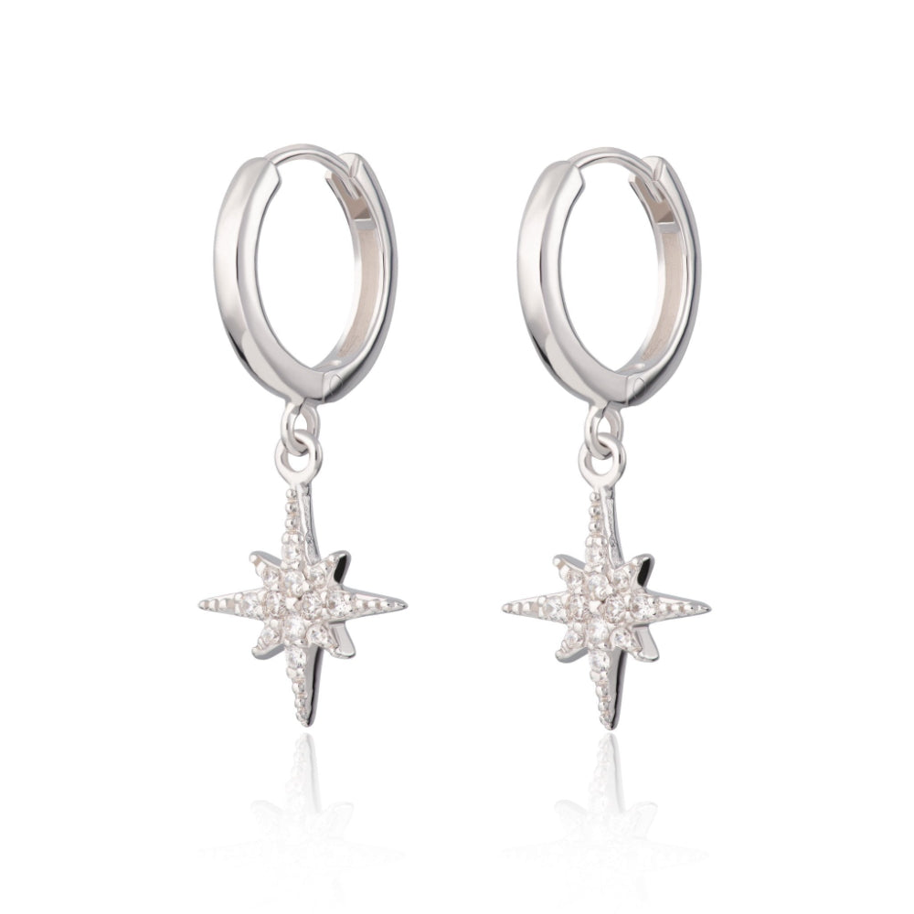 Scream Pretty Gold and Silver Starburst Hoop Earrings image