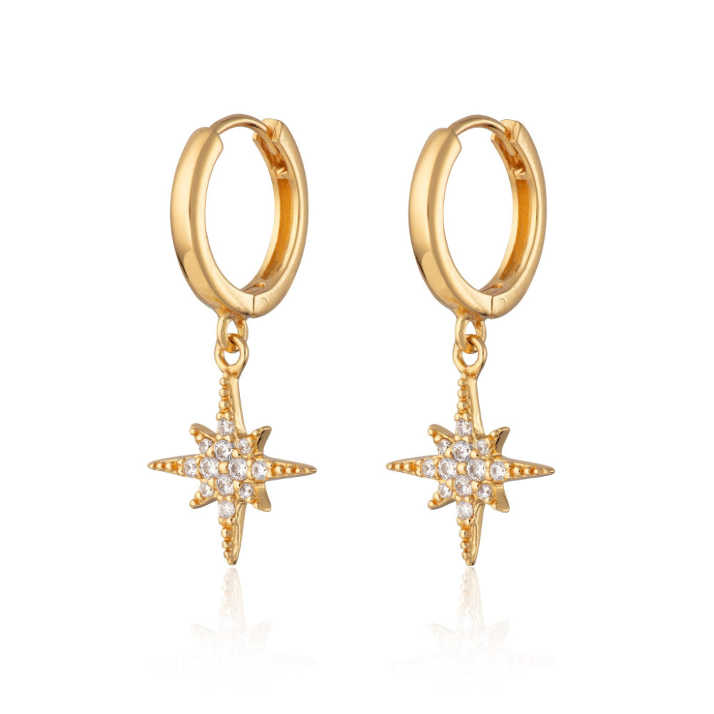 Scream Pretty Gold and Silver Starburst Hoop Earrings image 1
