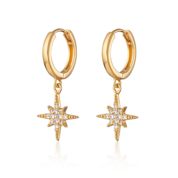 Scream Pretty Gold and Silver Starburst Hoop Earrings image 1
