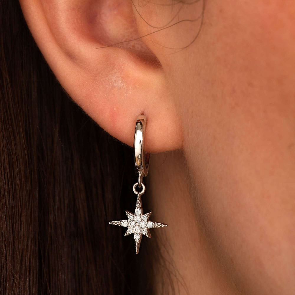 Scream Pretty Gold and Silver Starburst Hoop Earrings image 5