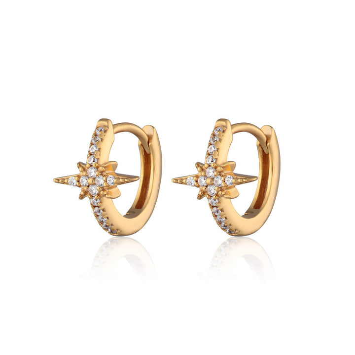 Scream Pretty Gold and Silver Starburst Huggie Earrings image