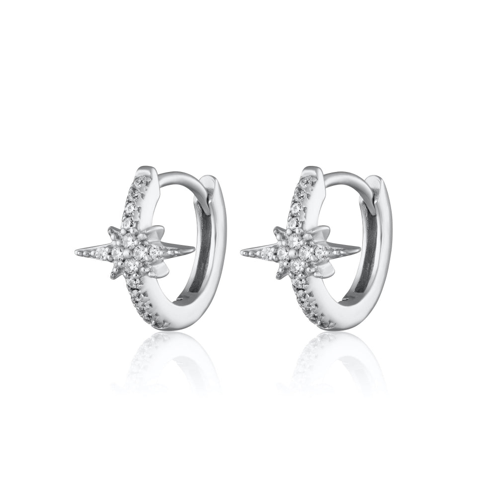 Scream Pretty Gold and Silver Starburst Huggie Earrings image 1