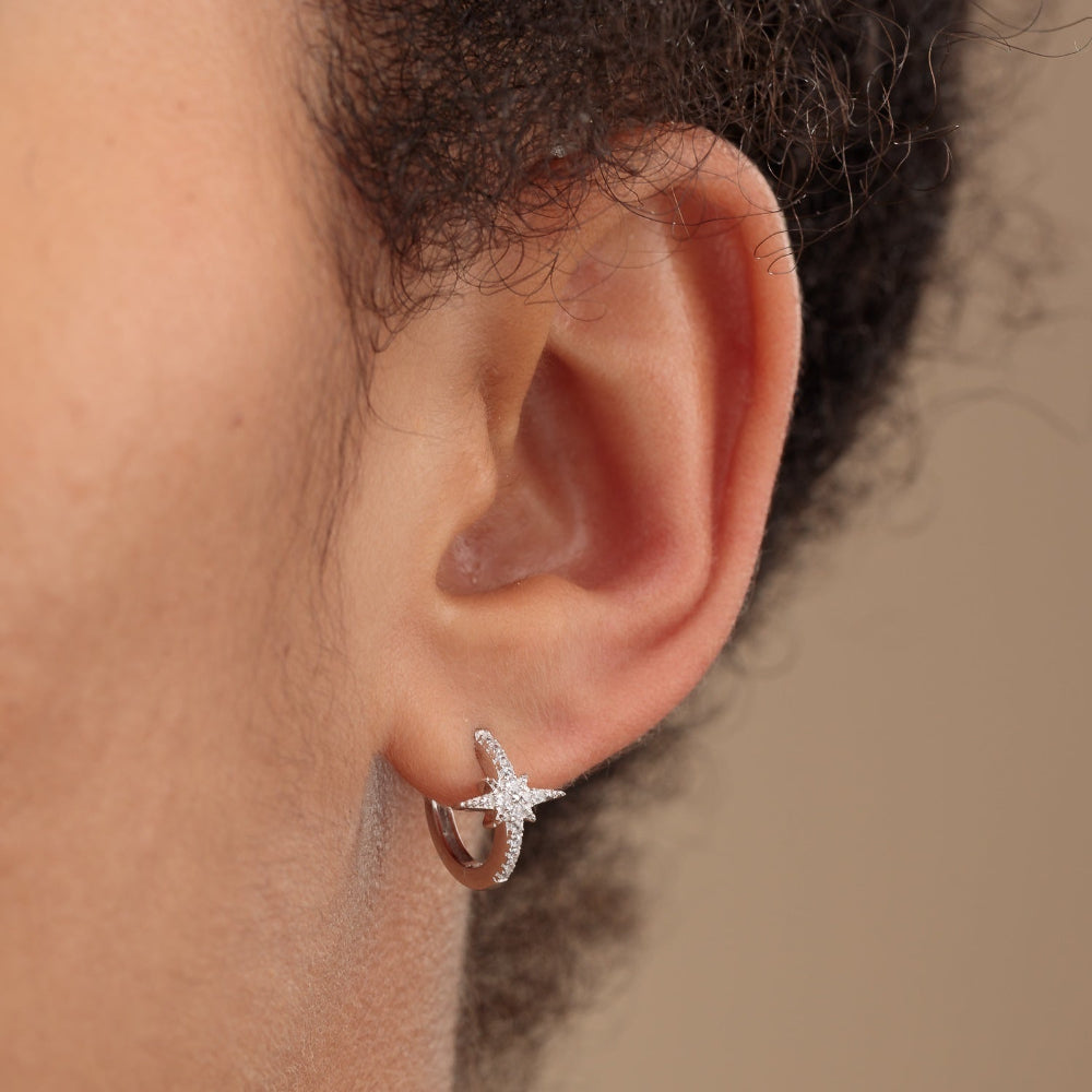 Scream Pretty Gold and Silver Starburst Huggie Earrings image 4