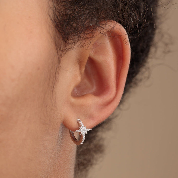 Scream Pretty Gold and Silver Starburst Huggie Earrings image 4