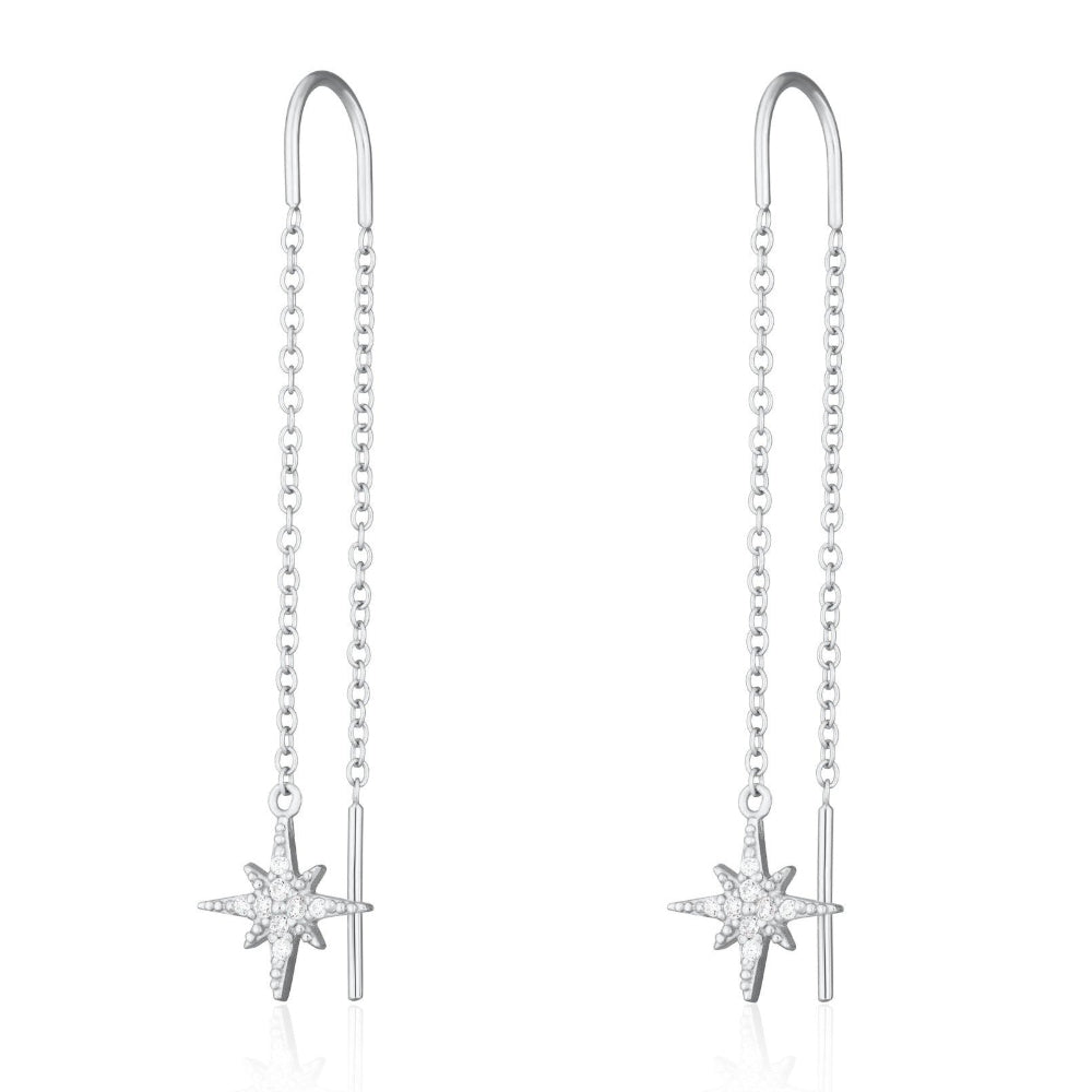 Scream Pretty Gold and Silver Starburst Threader Earrings image