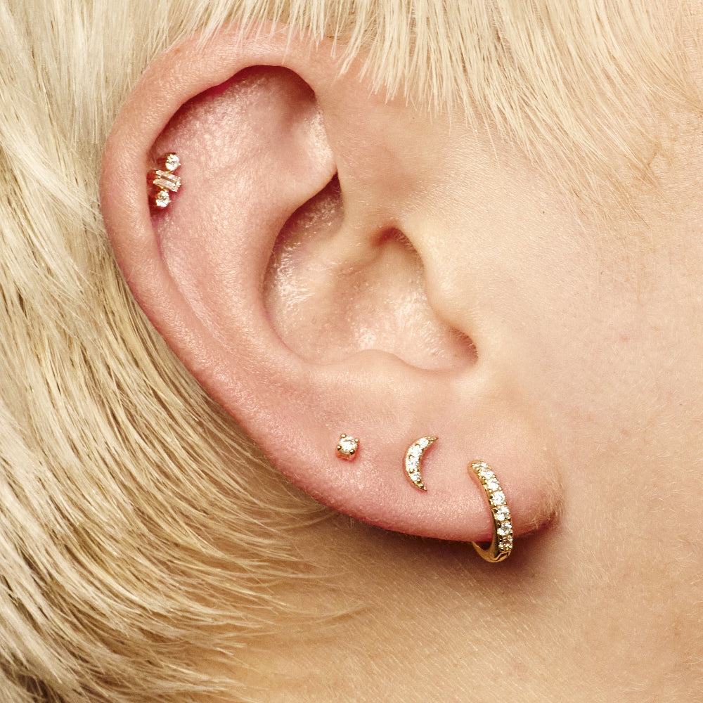 Scream Pretty Gold and Silver Stone Single Flat Back Earrings image 3