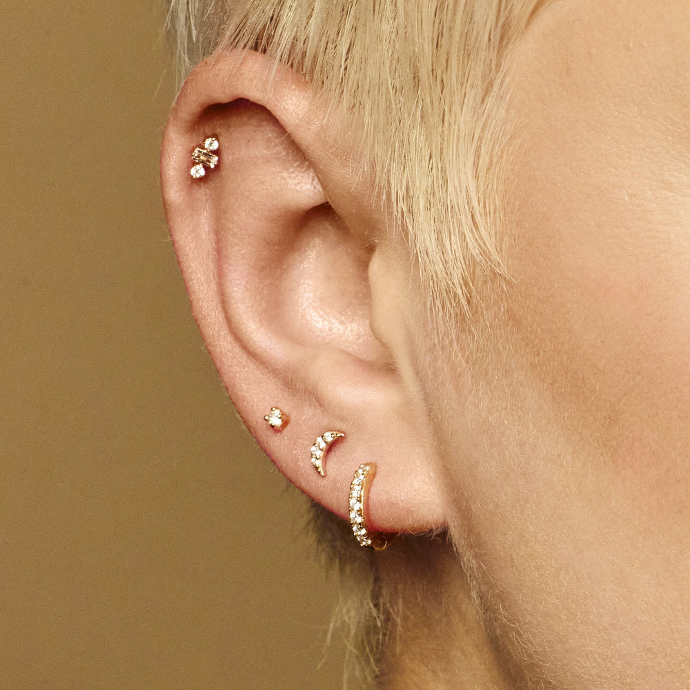 Scream Pretty Gold and Silver Stone Single Flat Back Earrings image 5