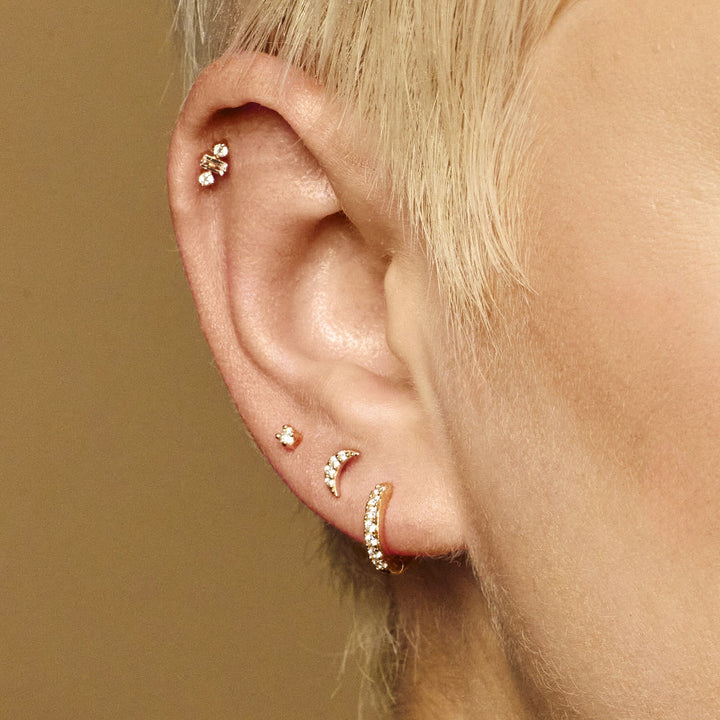 Scream Pretty Gold and Silver Stone Single Flat Back Earrings image 5
