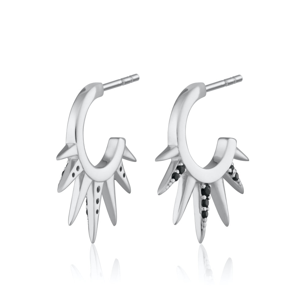 Scream Pretty Gold and Silver Sun Spike Hoop Earrings image 1