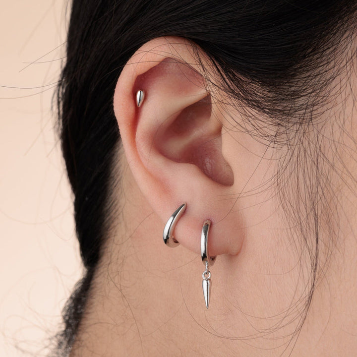 Scream Pretty Gold and Silver Teardrop Single Flat Back Earrings image 3